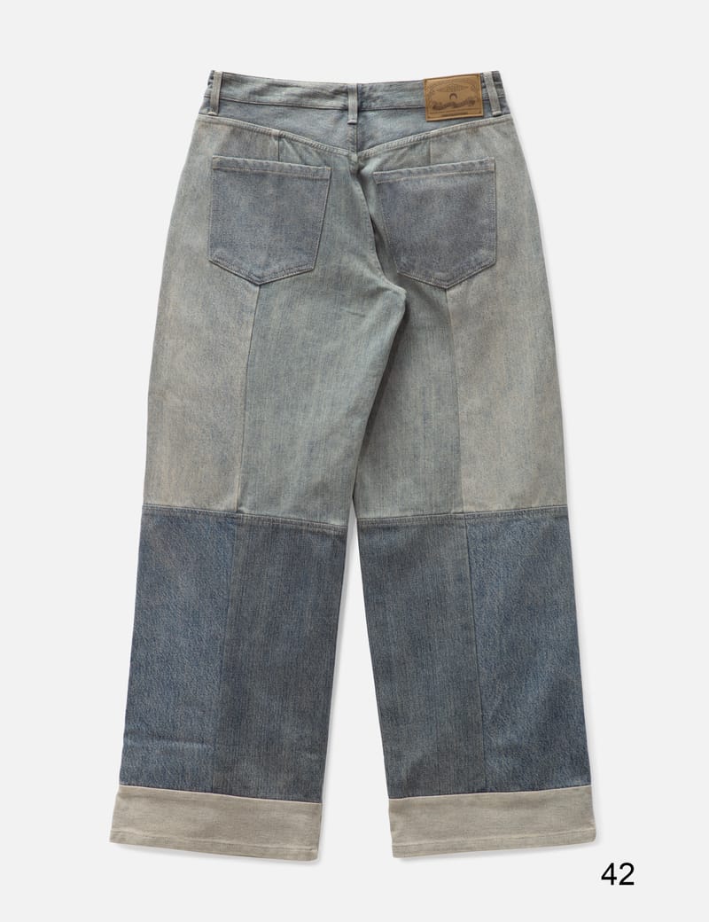 国内配送【MARINE SERRE 】Regenerated Denim Wide Leg Pants Marine Serre - Regenerated Denim Wide Leg Pants | HBX