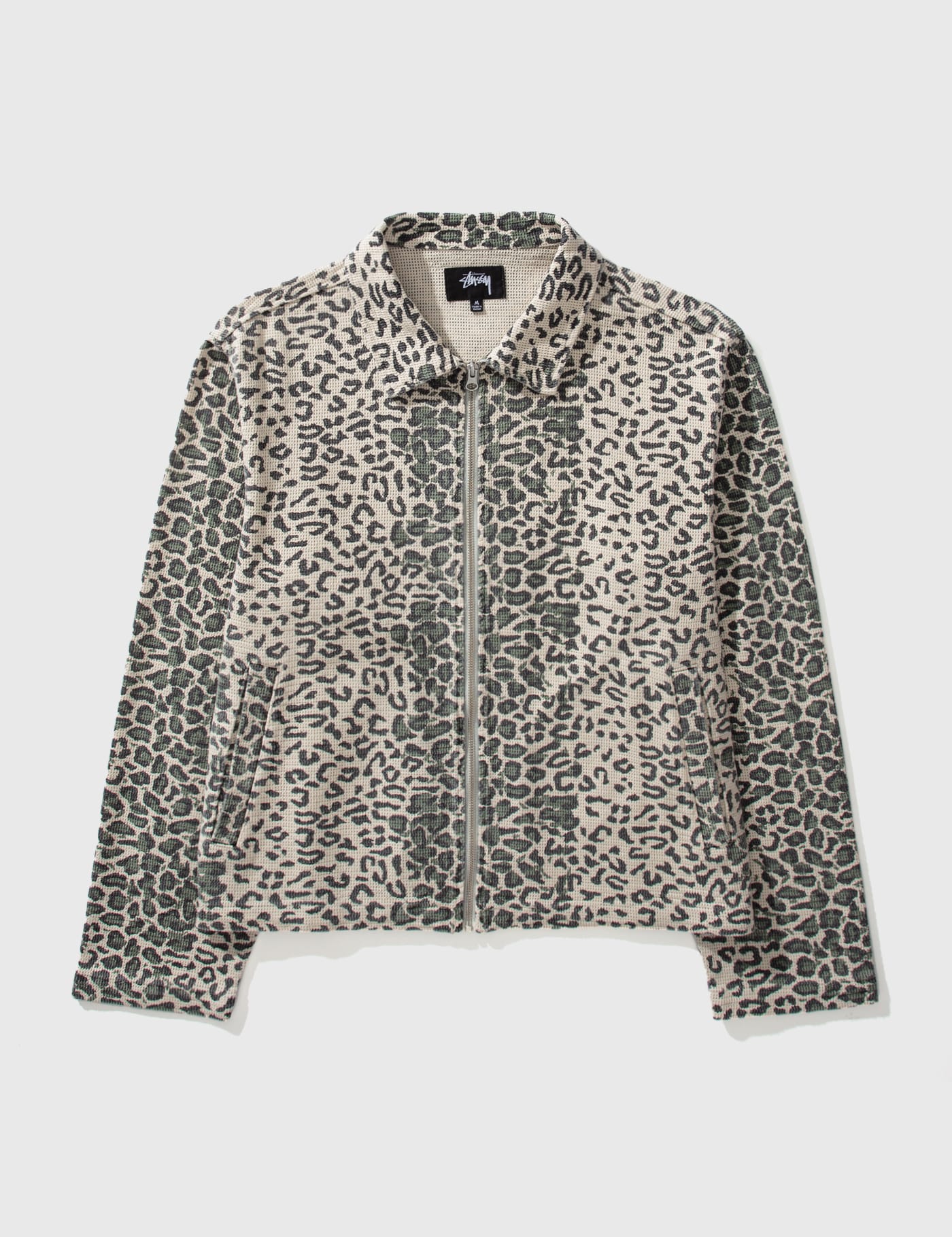 Stüssy - Leopard Mesh Zip Jacket | HBX - Globally Curated Fashion