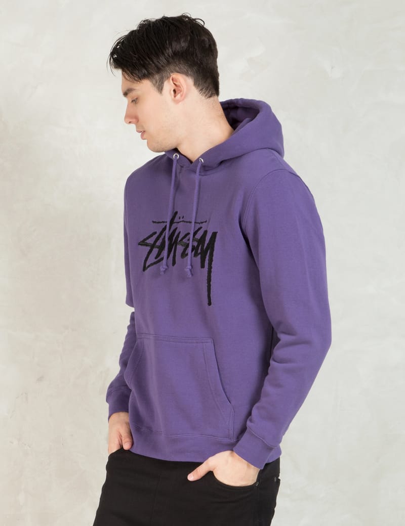 トップス Sttusy Stock Box Hoodie in a purple Stüssy - Purple Stock Emb. Hoodie | HBX