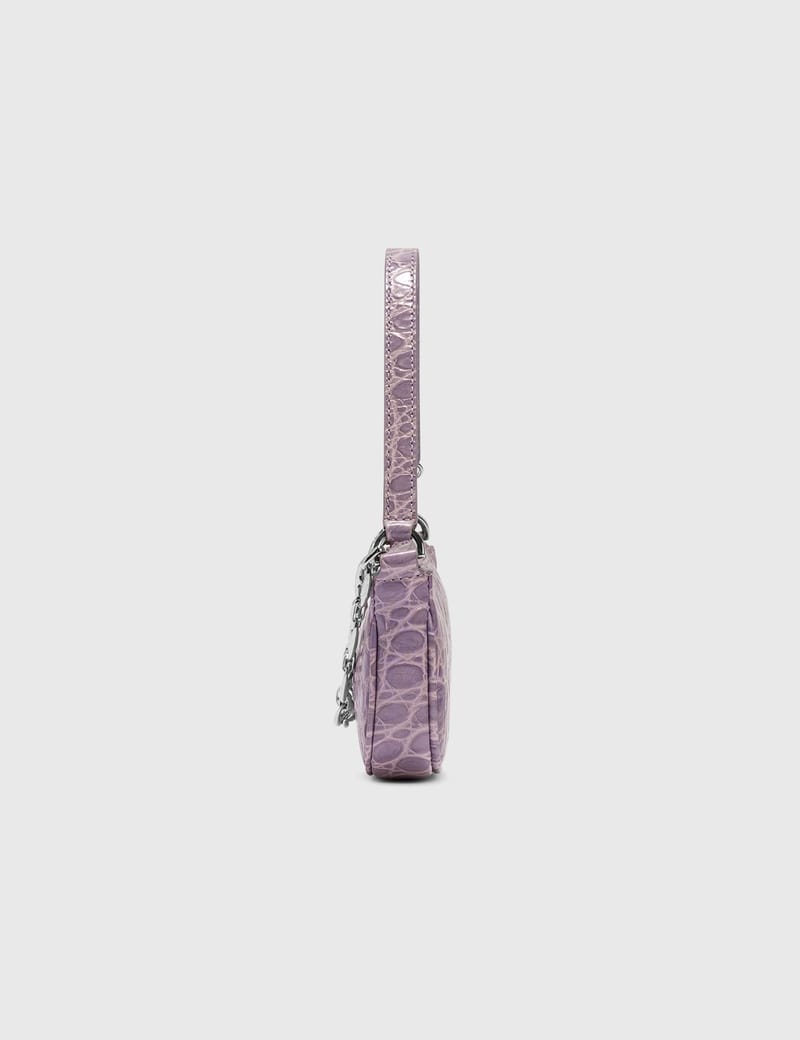 BY FAR - Mini Rachel Lilac Croco Embossed Leather Bag | HBX