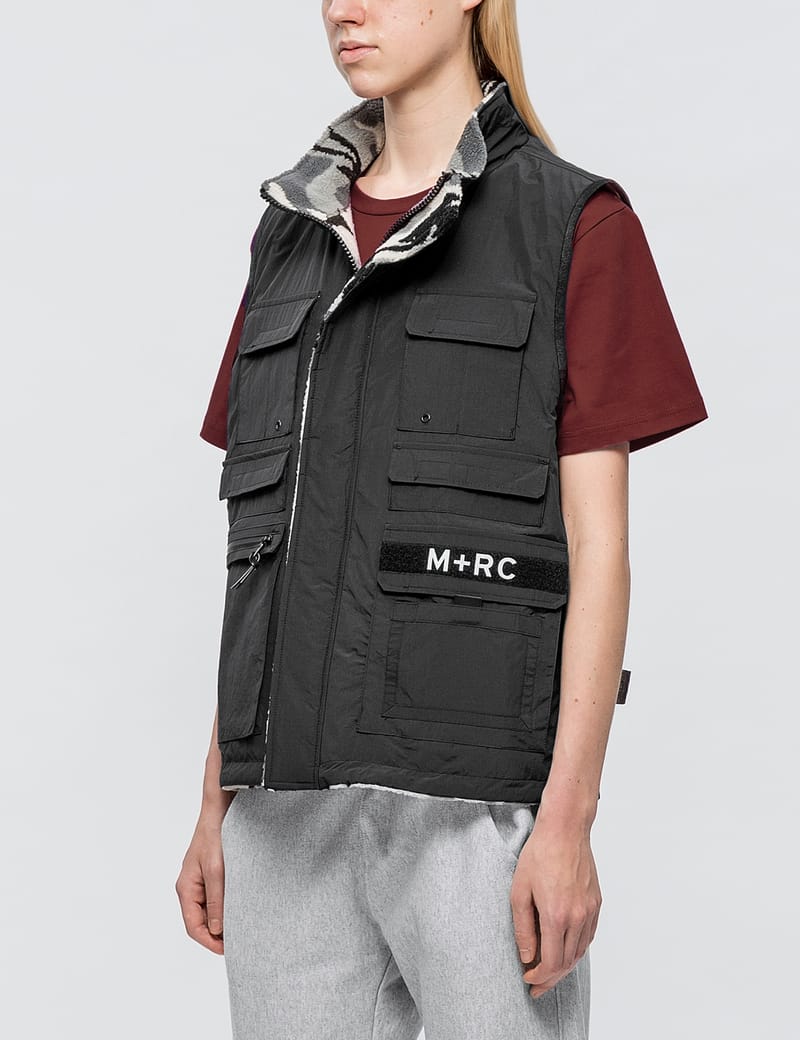 M+RC Noir - 'Tribute' Reversible Multi Pocket Fleece Vest | HBX