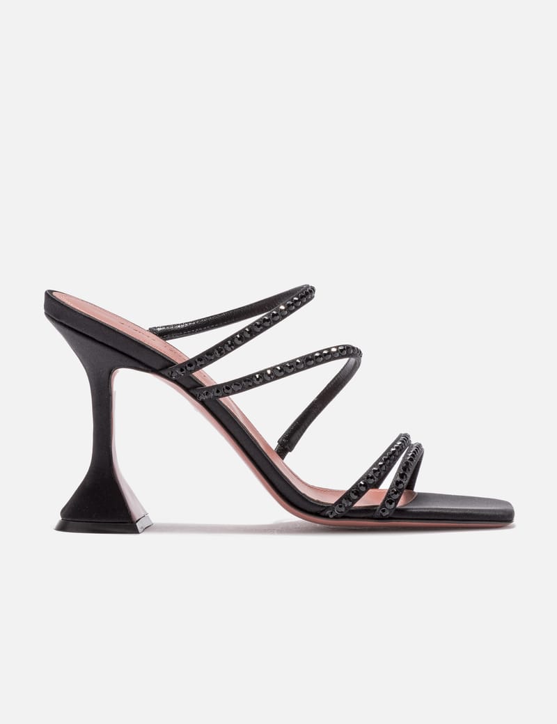 サンダル・ミュール AMINA MUADDI SANDAL (SALMASLIPPER SATINBLACK) Amina Muaddi - Naima Crystal Slipper | HBX - Globally