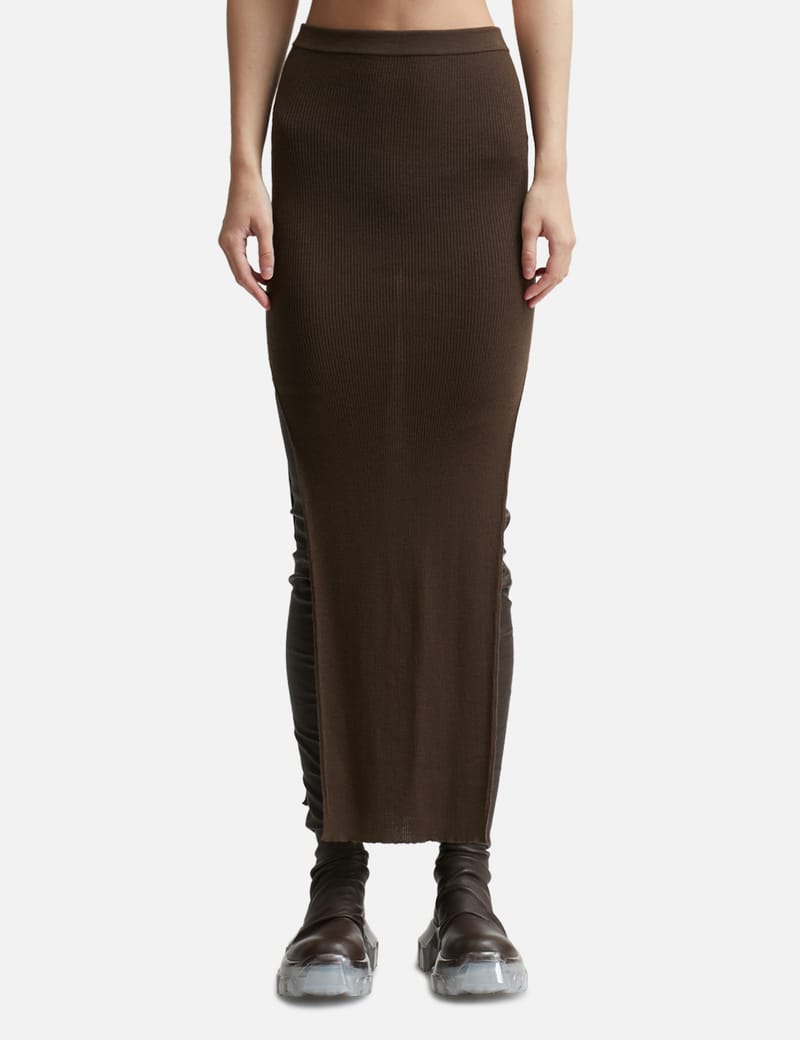 【RICK OWENS】ソフト ピラー ロングスカート ブラック Rick Owens - SOFT PILLAR LONG SKIRT | HBX - Globally Curated