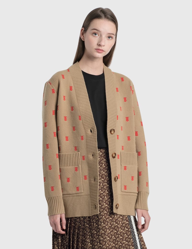 Burberry - Monogram Wool Cashmere Blend Oversized Cardigan