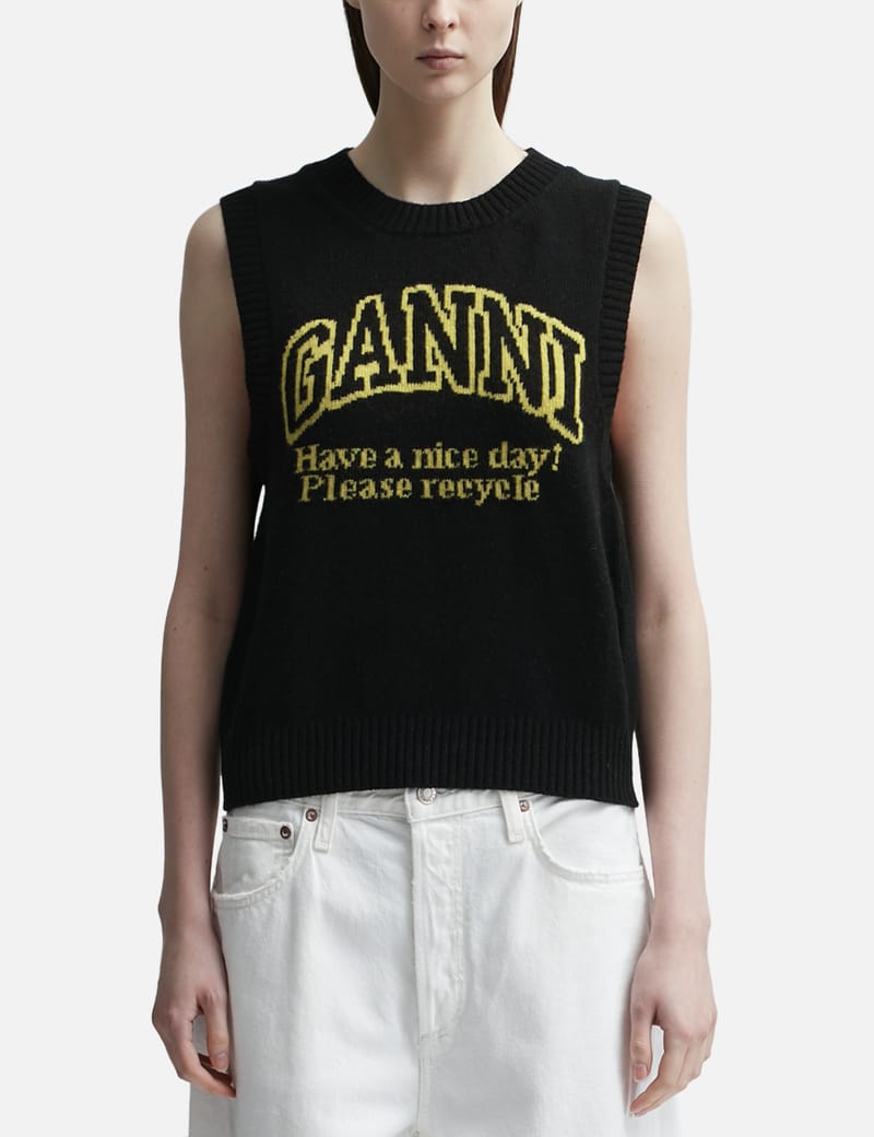 Ganni - Graphic O-Neck Vest | HBX - HYPEBEAST 為您搜羅全球潮流時尚品牌