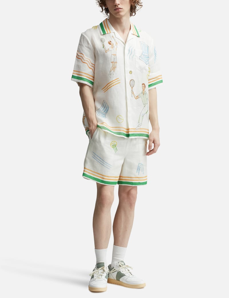 Casablanca 関税込 プリントリネンショートパンツ Casablanca(カサブランカ) ハーフ・ショートパンツ(メンズ