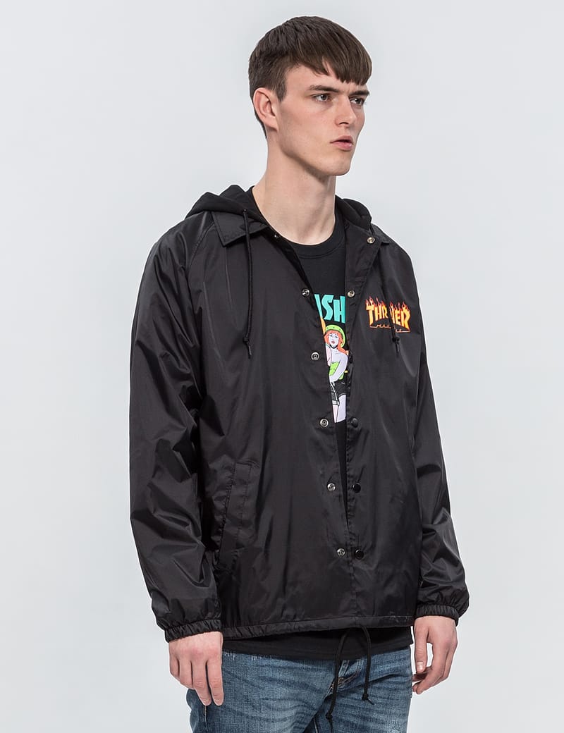 Thrasher flame mag coach on sale jacket