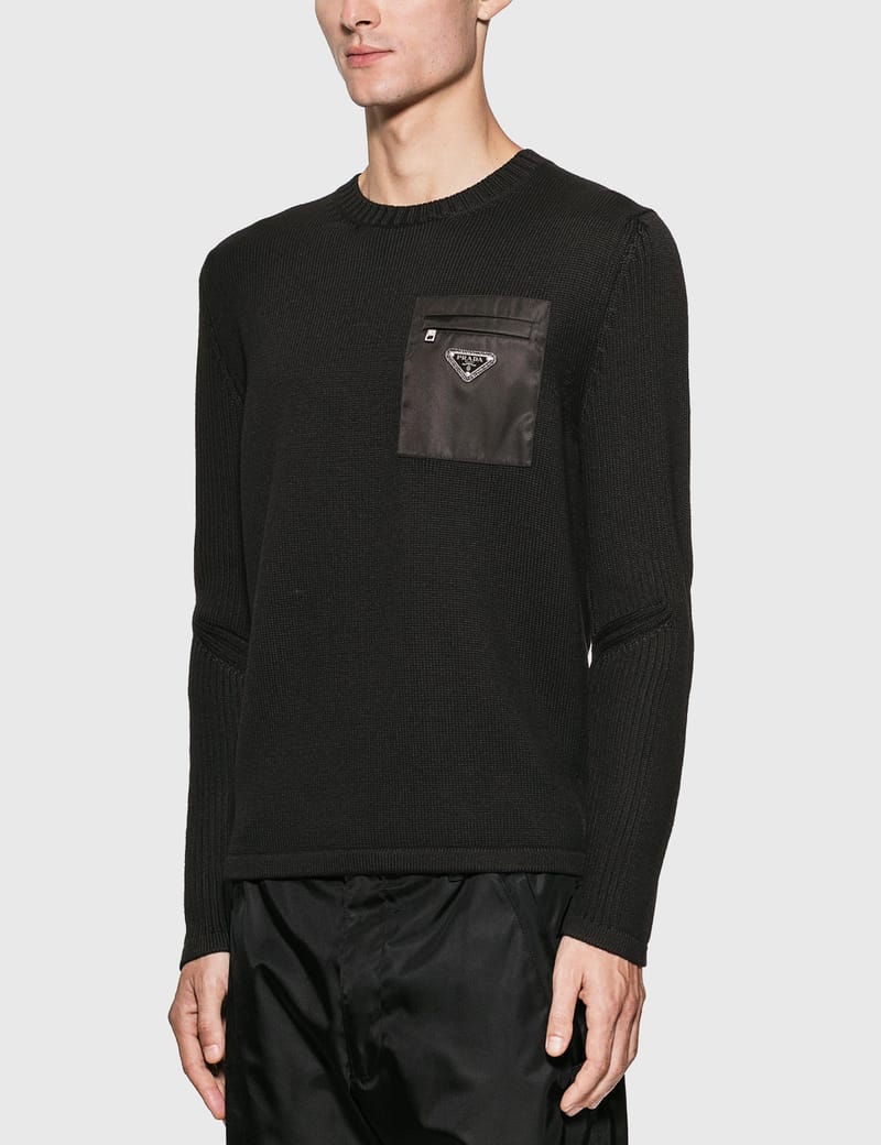 Prada - Nylon Pocket Knit Sweater | HBX - Globally Curated Fashion