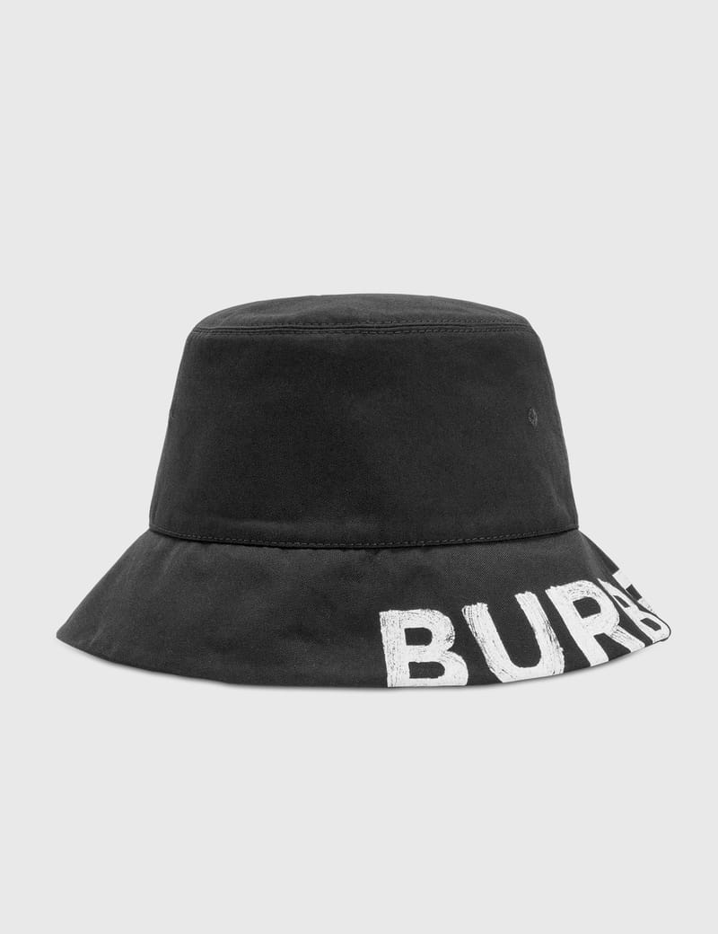 ハット Burberry Bucket' Black Cotton Hat BURBERRY Check brim gabardine Bucket Hat BLACK | Base Blu