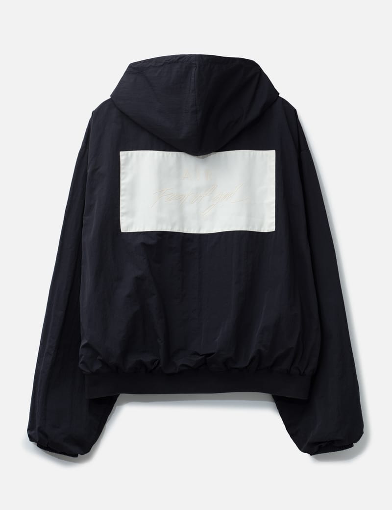 Fear of God Nike Nylon Zip Up Hooded Jacket - Black, oxidized