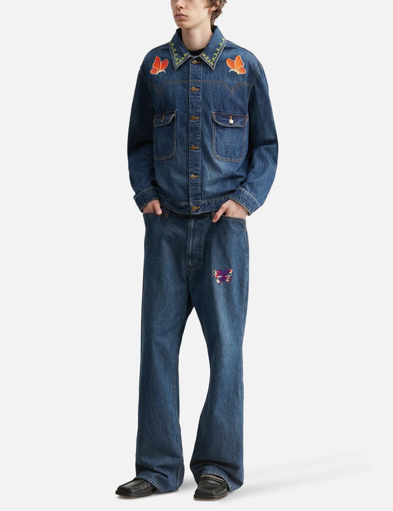 Needles Papillon Embroidery Jean Jacket - 12oz Denim - Japanese