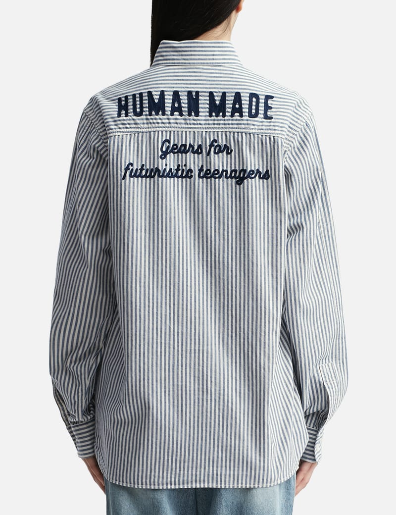 HUMAN MADE STRIPED WORK L/S SHIRT L | viratindustries.com