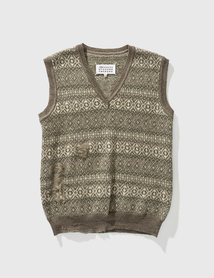 Maison Margiela - Distressed Wool Knit Vest | HBX - Globally Curated ...