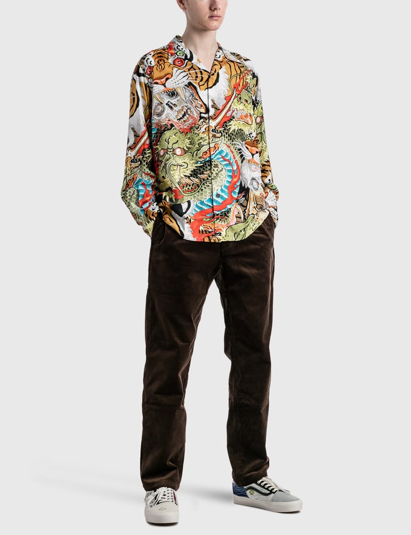 Wacko Maria Tim Lehi / Hawaiian Shirt L/s ( Type-1 ) In Green