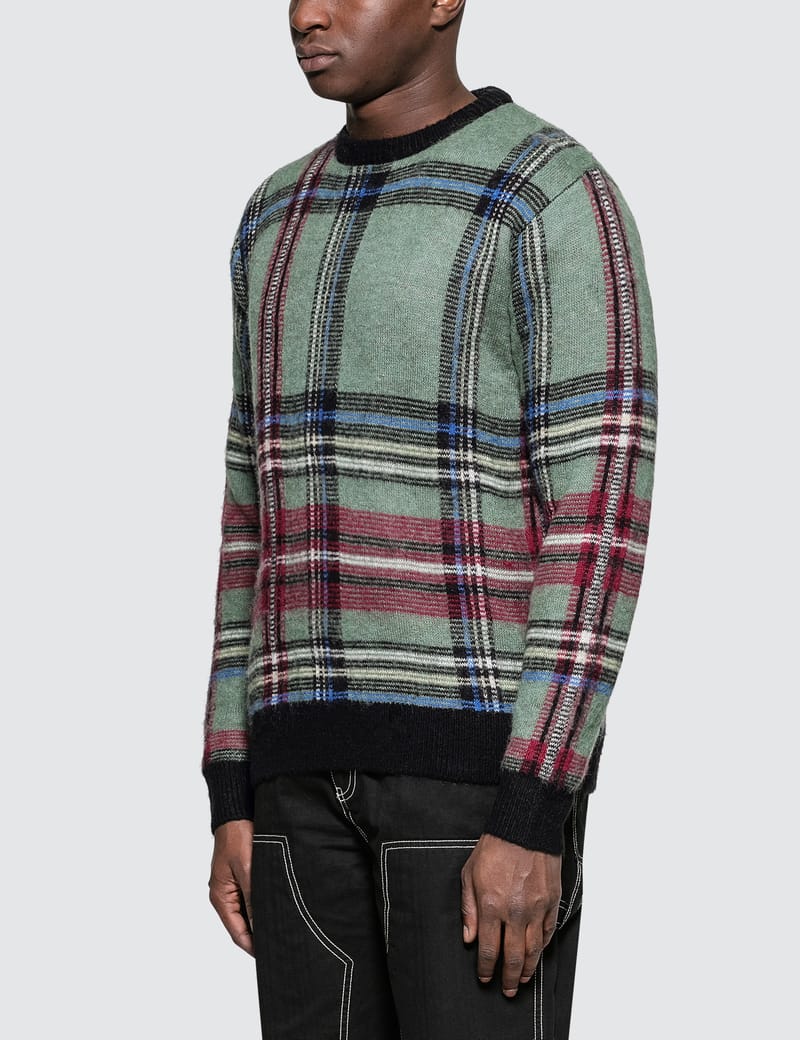 Stüssy - Plaid Mohair Sweatshirt | HBX - Globally Curated Fashion