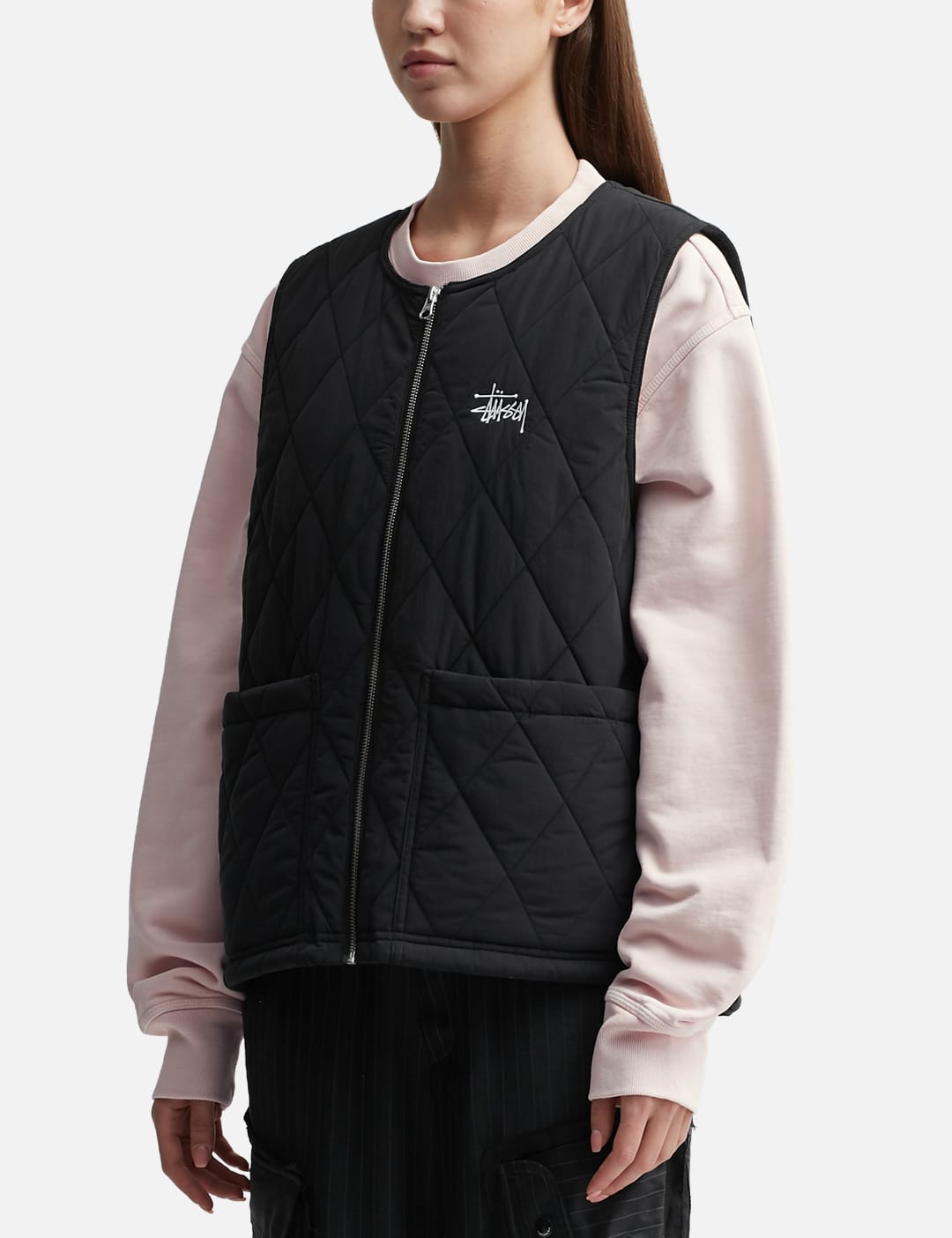 Stüssy - Diamond Quilted Zip-Up Vest | HBX - Globally Curated