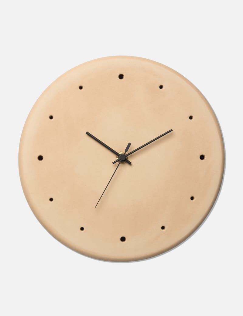 Hender Scheme Clock - Vegetable-tanned leather wall clock made in