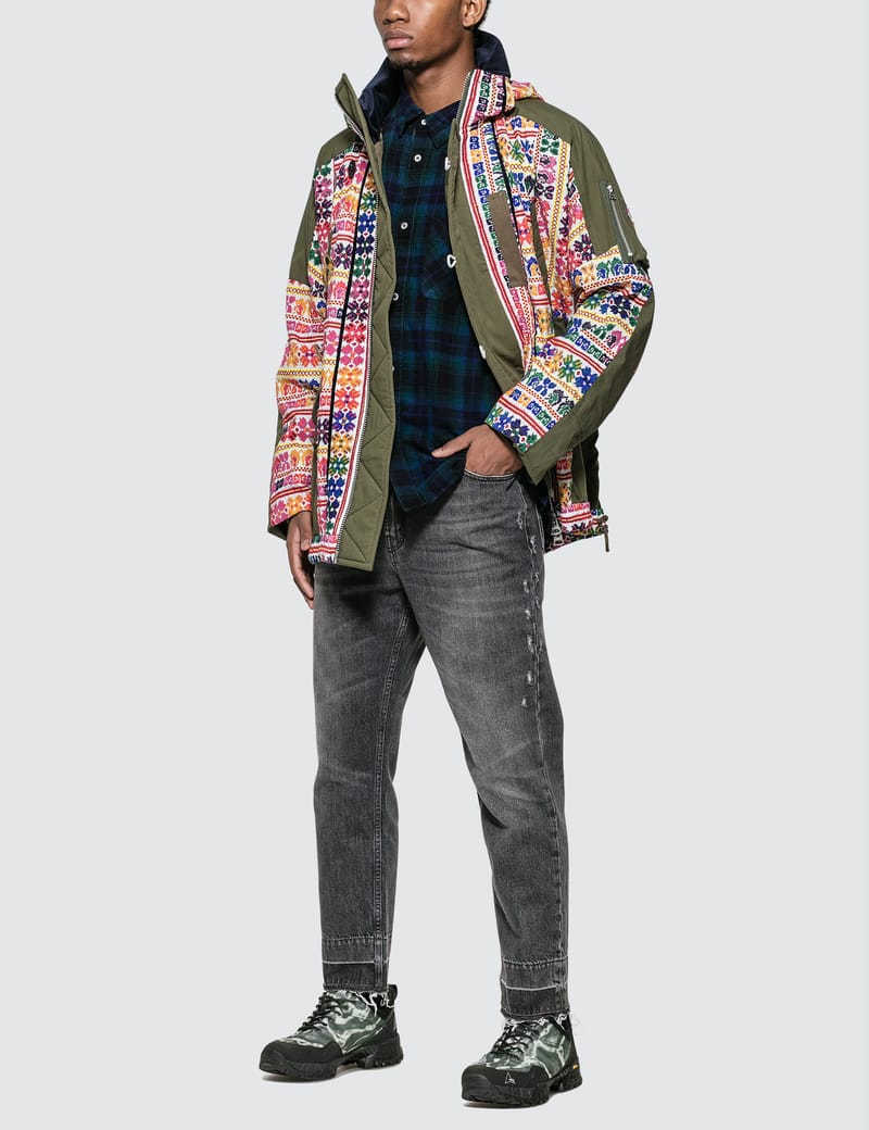 Sacai - Floral Stripe Jacquard Blouson Jacket | HBX - Globally