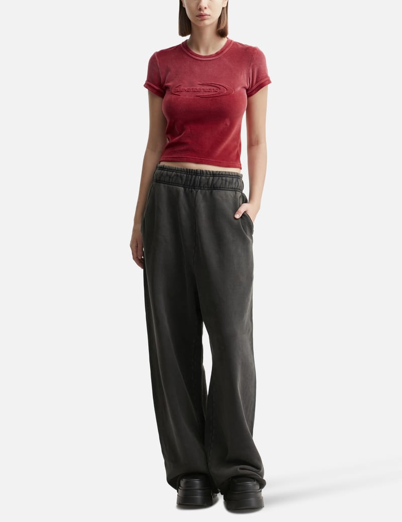 【Alexander Wang】 ベルベットベイビーTシャツ レッド ロゴ org.jpg