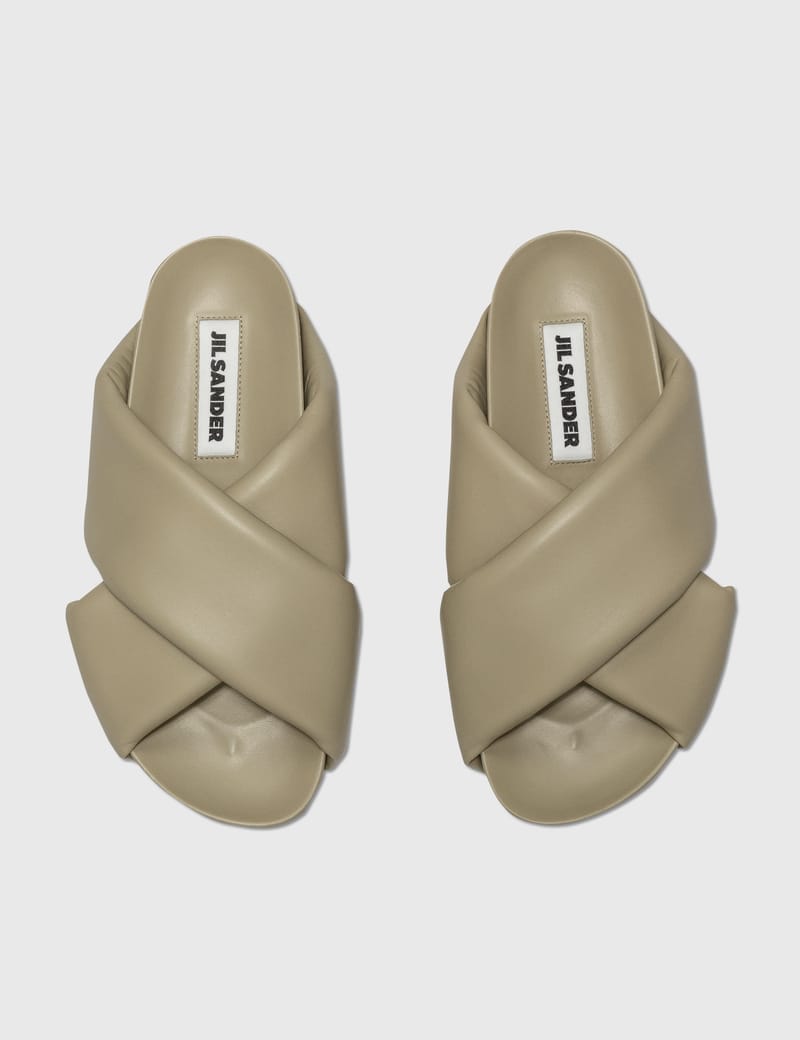 値下げ【完売商品】jil sander ジルサンダー　パデットストラップサンダル 完売商品】jil sander ジルサンダーパデットストラップサンダル