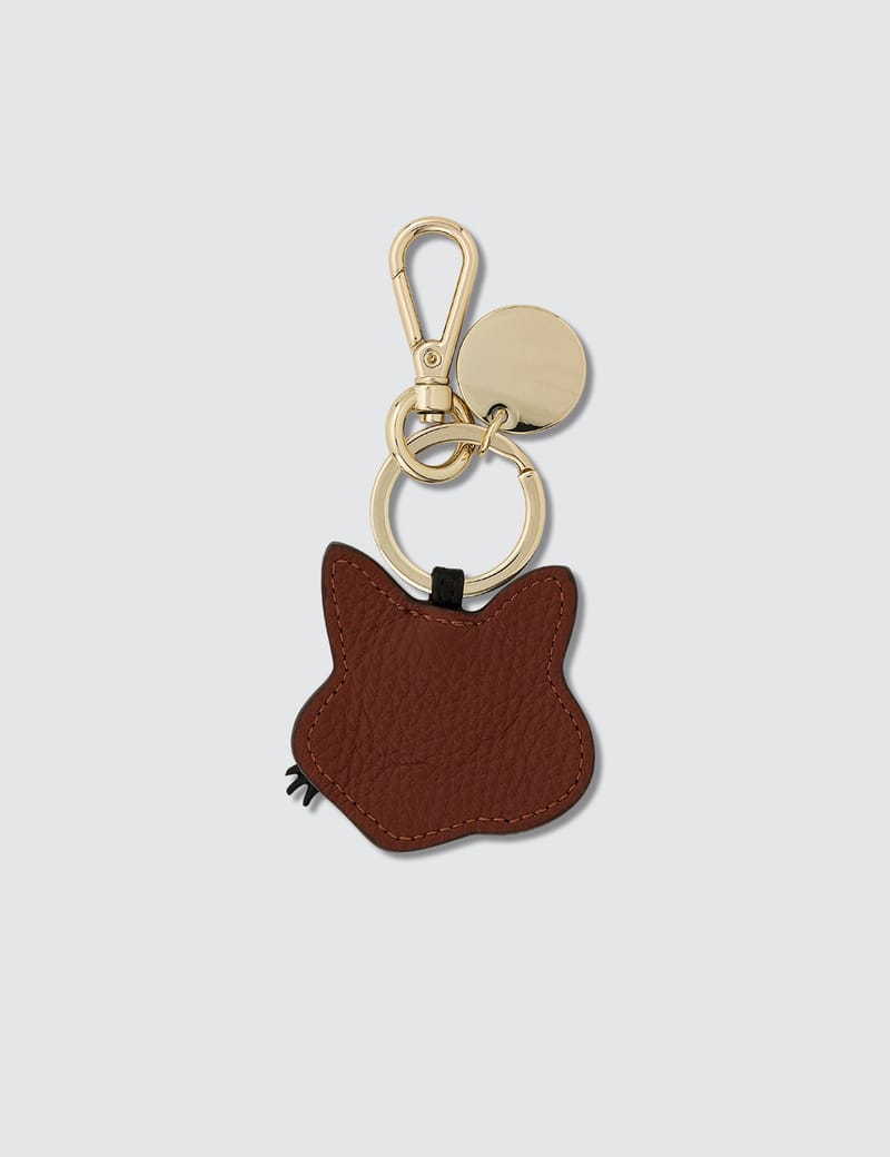 メゾンキツネ - Leather Fox Head Keyring | HBX
