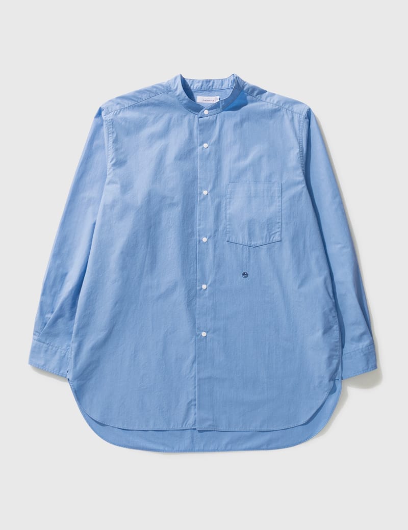 Nanamica - Band Collar Wind Shirt | HBX - Globally Curated Fashion and  Lifestyle by Hypebeast