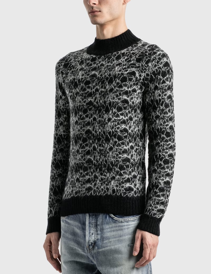 Saint Laurent - Wool Spider-Web Jacquard Sweater | HBX - Globally