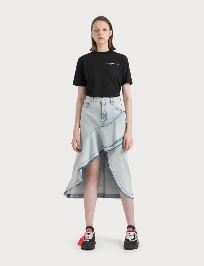 Off-white ruffled outlet denim skirt