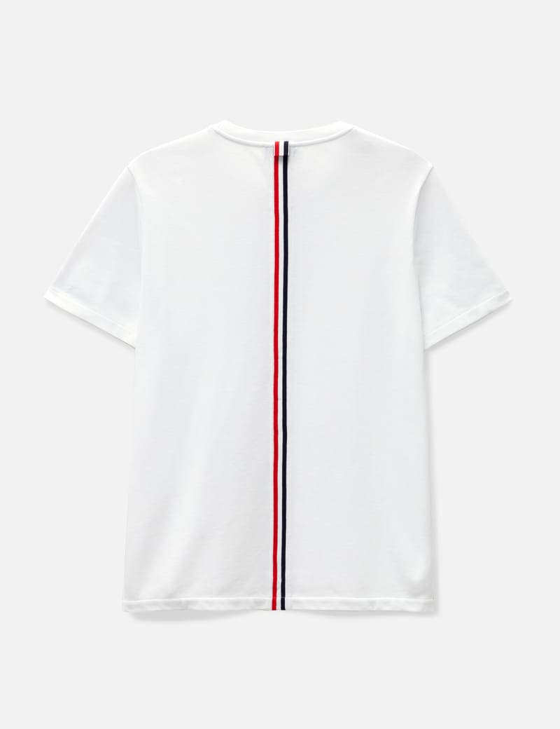 Tシャツ・カットソー Thom Browne White T-Shirt With Stripes White Stripe T-Shirt by Thom Browne on Sale