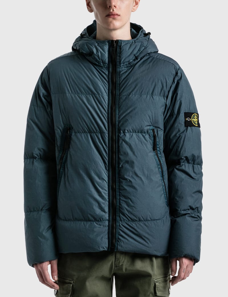 STONE  ネイビー ダウンジャケット　ガーメントダイ STONE ISLAND(ストーンアイランド) ガーメントダイナイロン