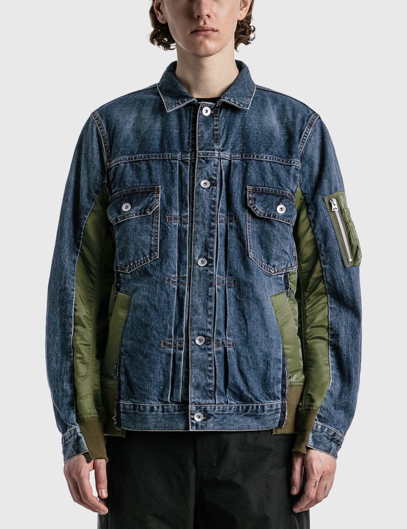 Sacai - Denim MA-1 Jacket | HBX - HYPEBEAST 為您搜羅全球潮流時尚品牌