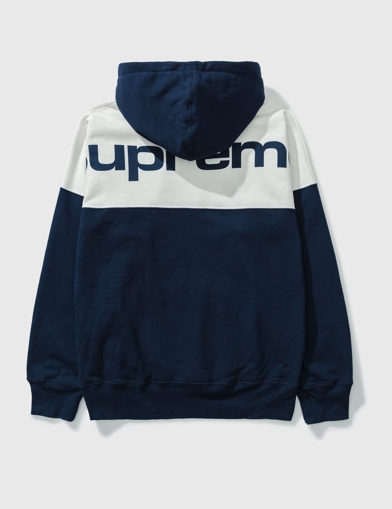 supreme blocked hooded sweatshirt xl ブルー | eclipseseal.com