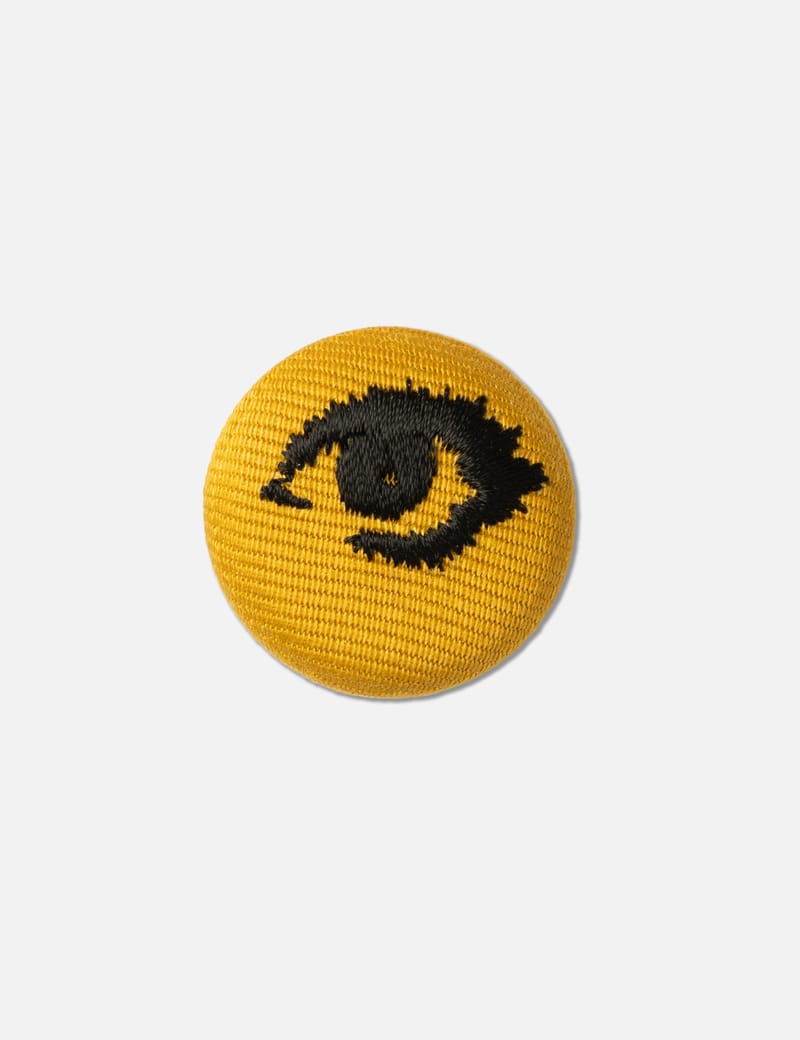 Undercover Eye Embroidered Pin - Japanese-made yellow cotton and