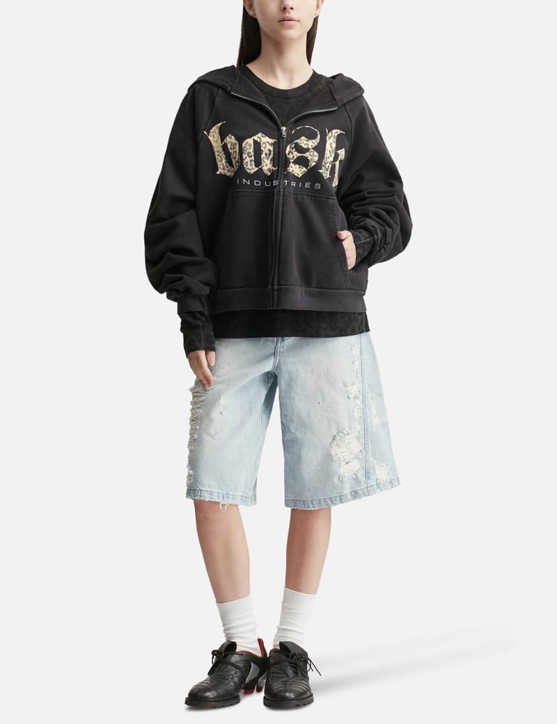 Basketcase Roadrash Zip-Up Hoodie - Made in USA black zip hoodie