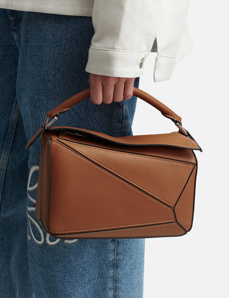 Loewe tan discount small puzzle bag