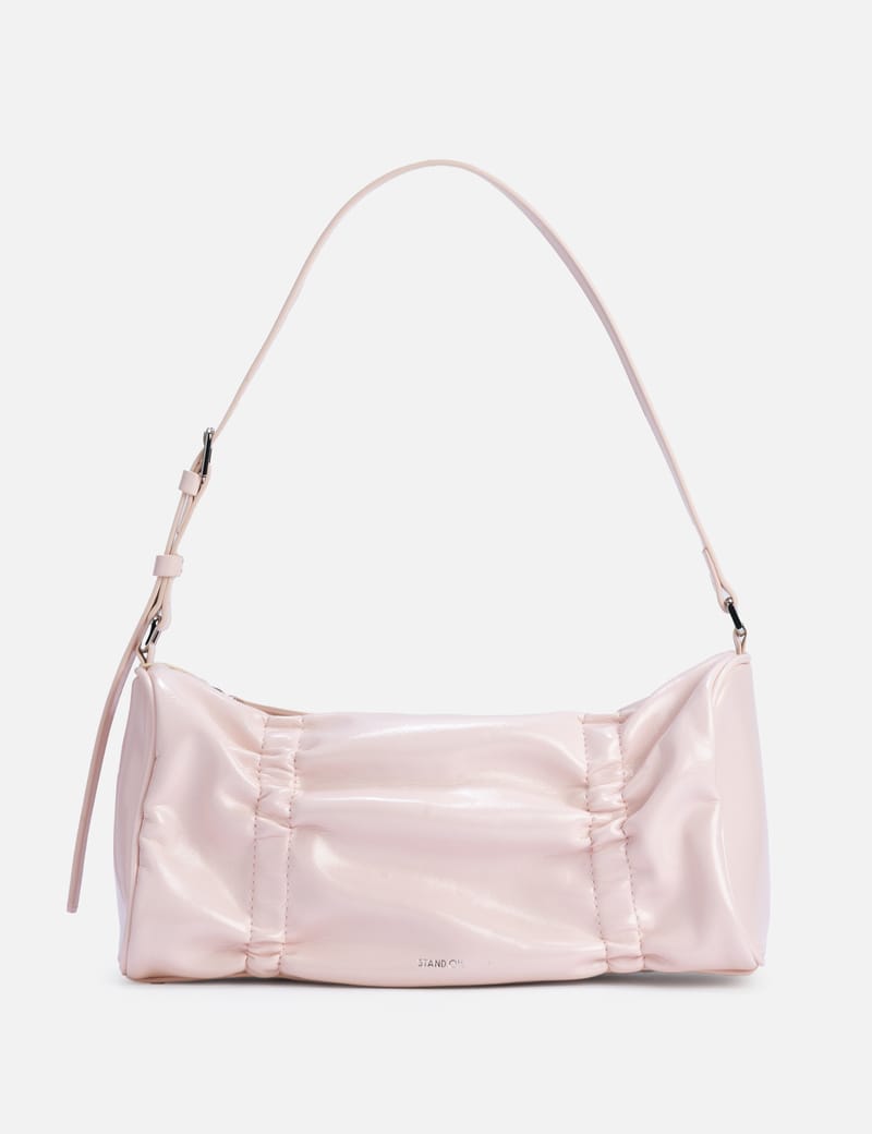 STAND OIL Pleats Bag - Crinkled faux-patent leather shoulder bag