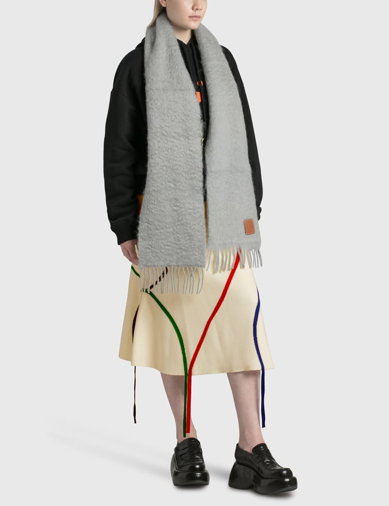 LOEWE ウールスカーフ グレー スカーフ（モヘア＆ウール）​ グレー - LOEWE