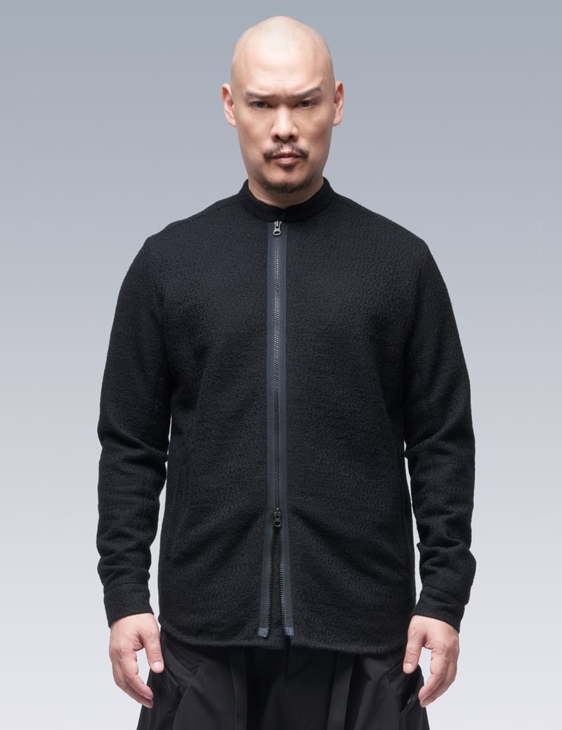 ACRNM Acronym LA8-AK Zip-Up Llama Knit Sweater Black Size XL