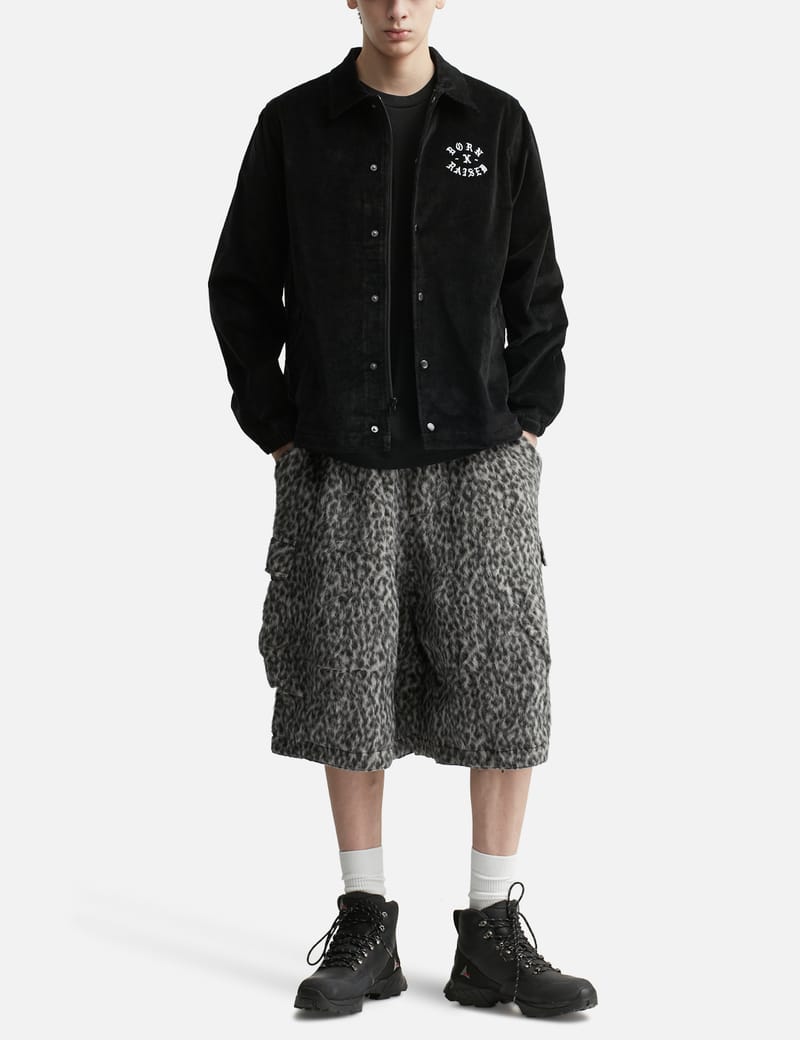 Born x Raised Zine Corduroy Coach Jacket - Black corduroy coach