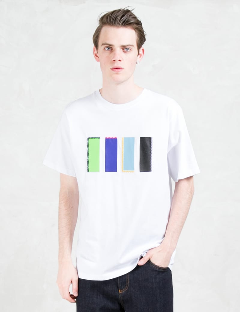 MSGM - Hand Stitch Color Block Print S/S T-Shirt | HBX - Globally