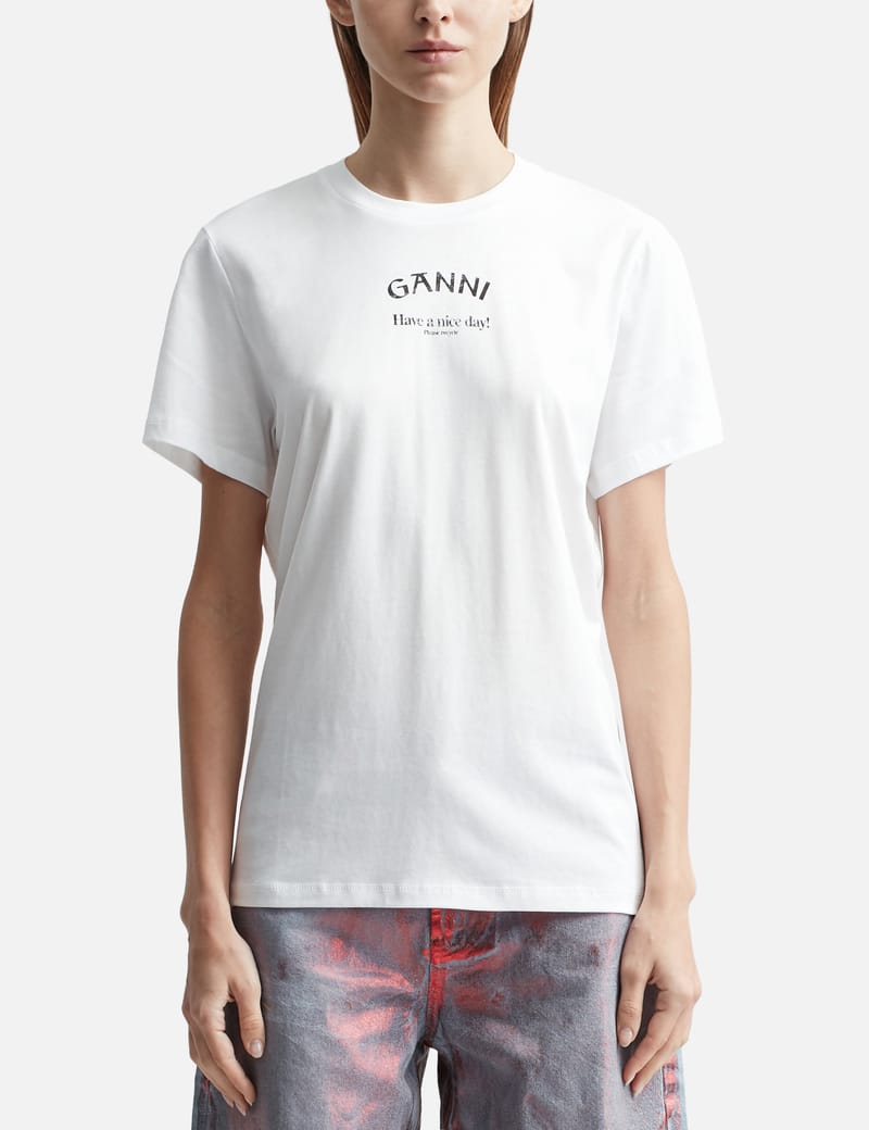 Ganni - Relaxed O-Neck T-Shirt | HBX - Globally Curated Fashion