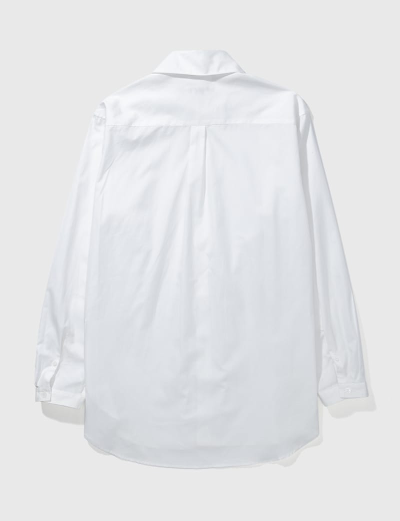 Yohji Yamamoto - YOHJI YAMAMOTO LONG COLLAR WHITE SHIRT | HBX