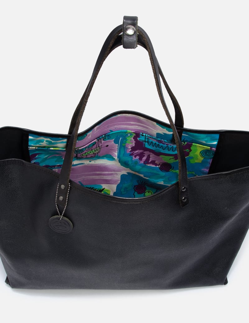 美品Stussy×JAM HOME MADE ブラックトートバッグ Jam Home Made - STUSSY × JAM HOME MADE Tote Bag | HBX