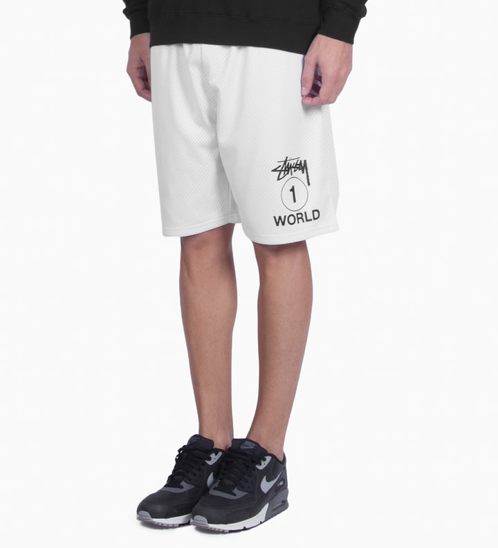 Stüssy - White One World Mesh Shorts | HBX