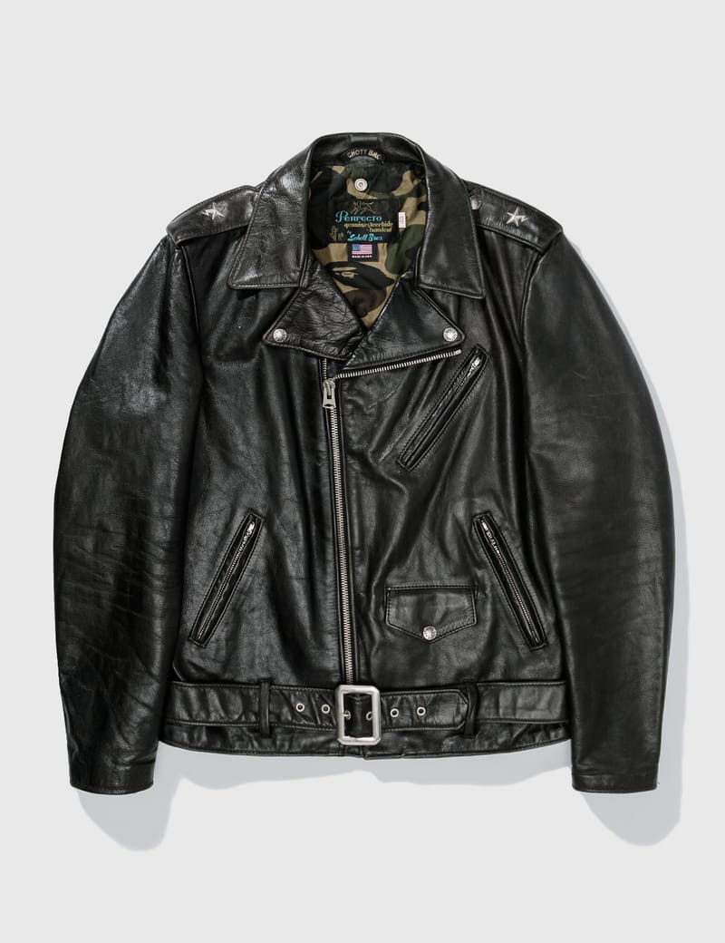 BAPE - PERFECTO BIKER LEATHER JACKET | HBX - Globally Curated Fashion and  Lifestyle by Hypebeast