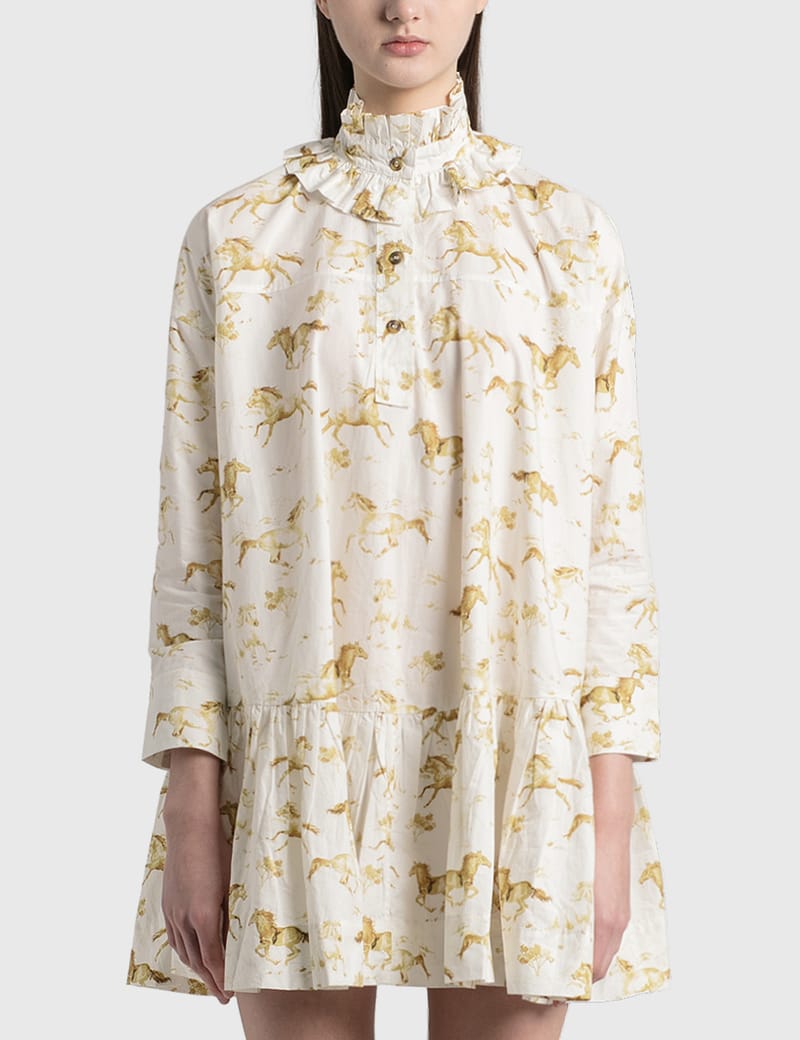 Ganni - Printed Cotton Poplin Oversized Dress | HBX - Globally