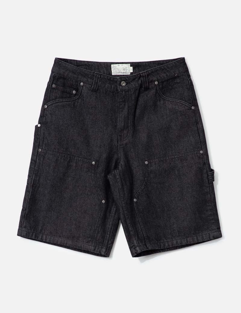 Dime Carpenter Denim Shorts - Washed black utility denim with