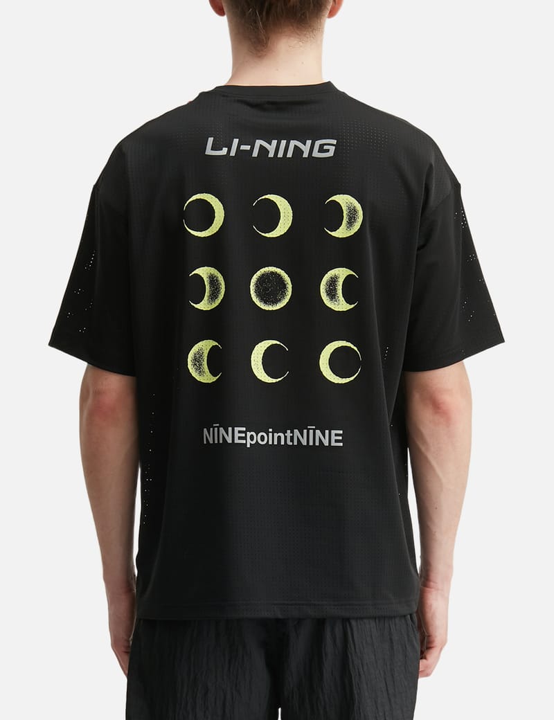 LI-NINGリーニン×NINEpointNINEコラボシャツ 黒 新品M NīNEpointNīNE x Li-Ning Moon Tee - Reflective perforated tee in