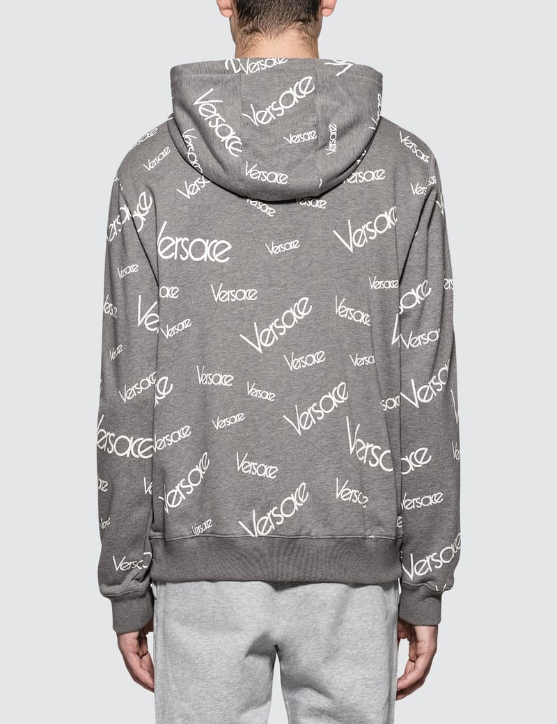 VERSACE｜HOOD/ZIP-UP (Couture Logo Printed Hooded Sweats VERSACE JEANS COUTURE Logo-appliquéd cotton-fleece hoodie