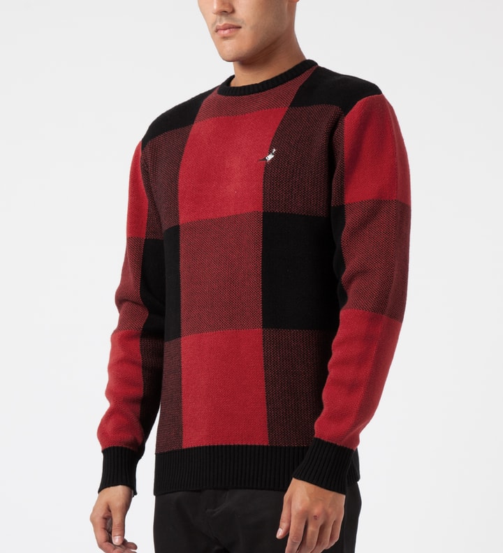Staple Red Tartan Sweater HBX Globally Curated Fashion and
